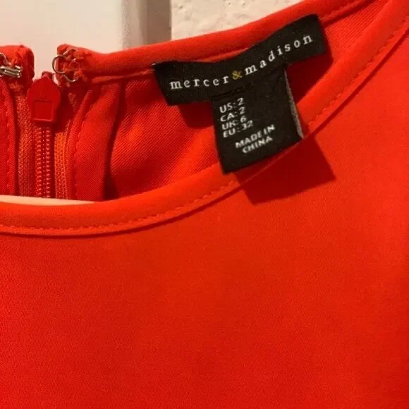 Mercer & Madison Orange Back Zipper Layered Dress - Picture 5 of 5